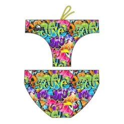 Badehose Wasserball Turbo Graffitti Gelb