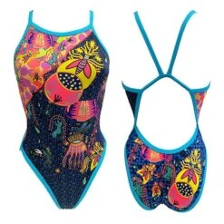 Badeanzug Turbo Huichol Blau/gelb/pink Damen