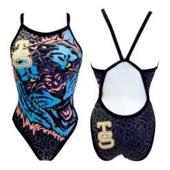 Badeanzug Turbo Tigre Schwarz/blau/orange Damen