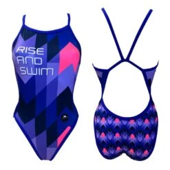 Badeanzug Turbo Rise And Swim Blau/rosa Damen
