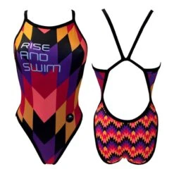 Badeanzug Turbo Rise And Swim Lila/rot/gelb Damen