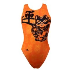 Turbo Wave Lucky Cat Damenbadeanzug Orange