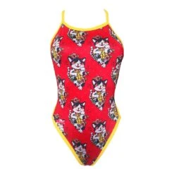 Turbo Revolution Chinese Cute Damenbadeanzug Rot/gelb