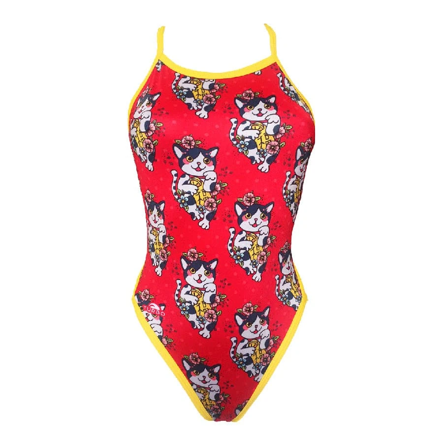 Turbo Revolution Chinese Cute Damenbadeanzug Rot/gelb