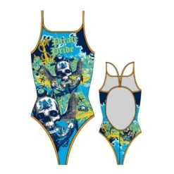 Badeanzug Turbo Pirate Treasure Thin Strap Blau Damen