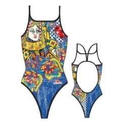 Badeanzug Turbo Queen Heart Vintage Thin-Strap Damen