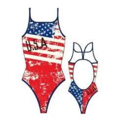 Badeanzug Turbo USA Vintage Dünne Streifen Frau