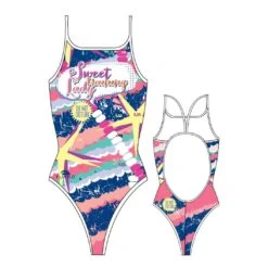 Badeanzug Turbo Sweet Training Zieht Dünne Rosa Frau