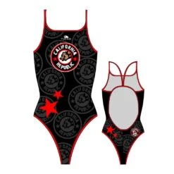 Turbo California Flag Damen Badeanzug Thin Strap