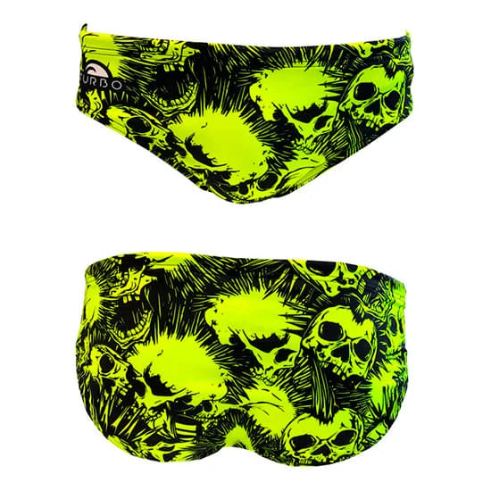 Turbo Skull Punk Badehose Für Wasserball Schwarz/gelb