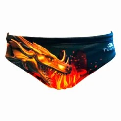Badehose Wasserball Turbo Dragon Fire Schwarz/orange