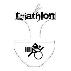Badehose Turbo Triathlon Basic Weiß/schwarz