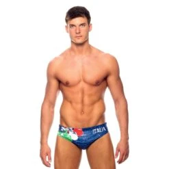 Badehose Wasserball Turbo Italia Moto Marineblau