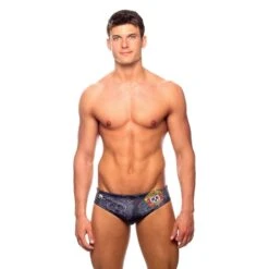 Badehose Wasserball Turbo Mexican Skull Schwarz