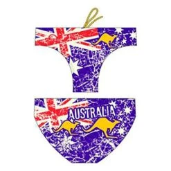 Turbo Wasserball Anzug Australien Vintage Blau Rot