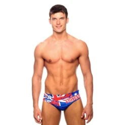 Badehose Wasserball Turbo Australia Vintage Marineblau