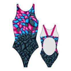 Badeanzug Turbo Crystal Wide Strap Grau Damen