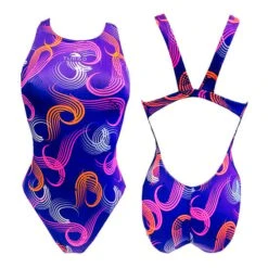Badeanzug Turbo Scratch Wide Strap Lila Damen
