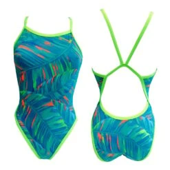 Sport-Badeanzug Turbo Banano Revolution Thin-Strap Grün Damen