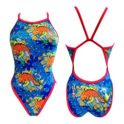 Badeanzug Turbo Japan Vibes Revolution Thin Strap Blau Damen