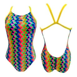 Badeanzug Turbo Tridimension Pro-Racer Thin Strap Gelb Damen