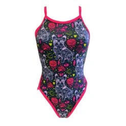 Badeanzug Turbo Chucho Zieht Dünne Lila Rosa Frau