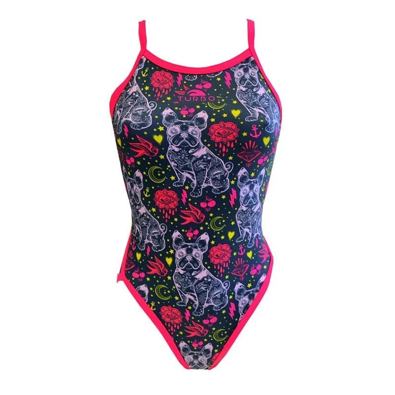 Badeanzug Turbo Chucho Zieht Dünne Lila Rosa Frau