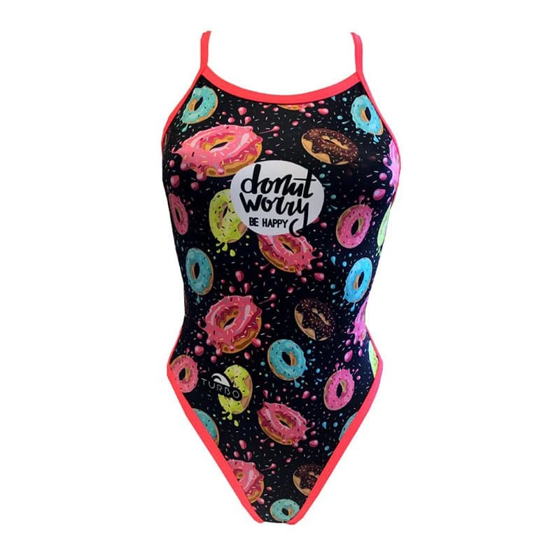 Badeanzug Turbo Teen Donut Thin Strap Schwarz/pink Damen