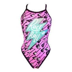 Badeanzug Turbo Teen Guitar Thin Strap Pink/schwarz Damen