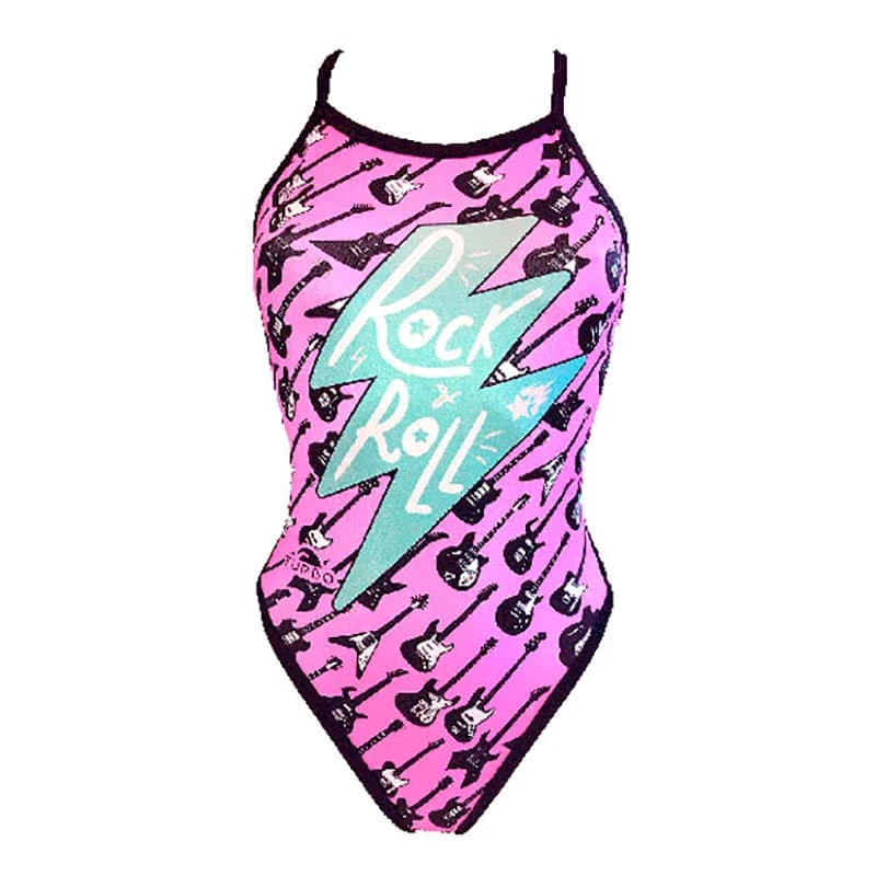 Badeanzug Turbo Teen Guitar Thin Strap Pink/schwarz Damen