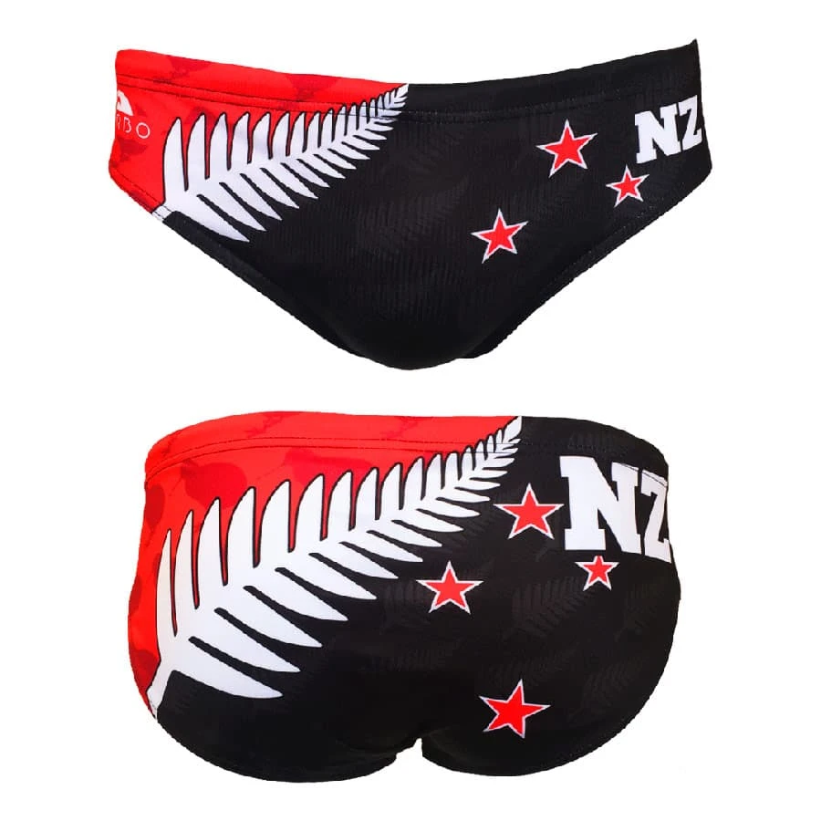 Turbo NZ Flag Badehose Für Wasserball Rot/schwarz/weiß