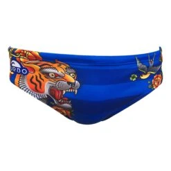 Badehose Turbo Swimsuit Old Blau/orange/schwarz