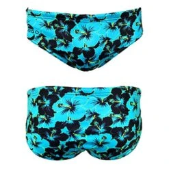 Turbo Fluor Hibis Badehose Blau/schwarz