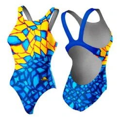 Badeanzug Turbo Crystal Wide Strap Blau Damen