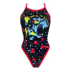 Turbo Roar Damen Badeanzug Schwarz/orange