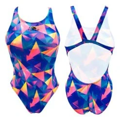 Badeanzug Turbo Geo Galaxy Rosa Blaue Frau