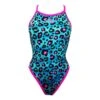 Badeanzug Turbo Blu Animal Leopardenmuster Blau Damen