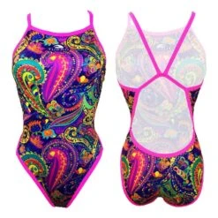 Badeanzug Turbo Revolution Kaschmir Thin Strap Bunt Damen