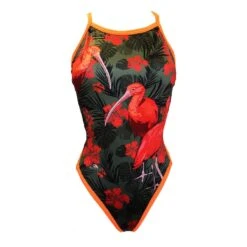 Badeanzug Turbo Water Bird Thin Strap Orange/grün Damen