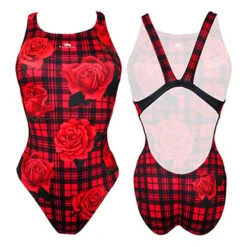 Turbo Scot Roses Damen Badeanzug Rot/schwarz